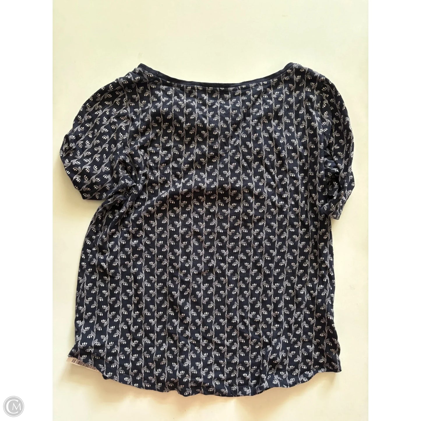 Top Short Sleeve By Loft In Navy, Size: M