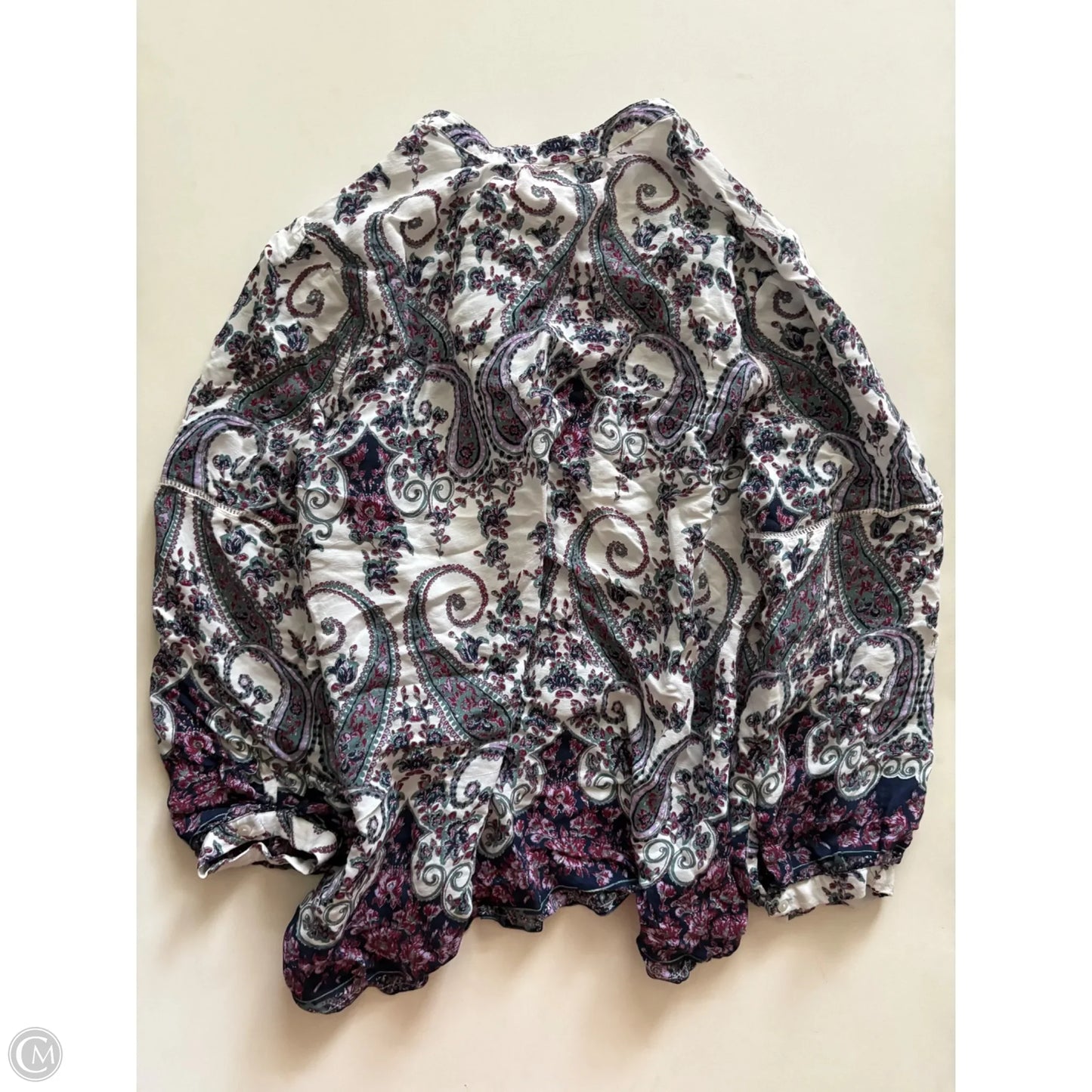 Blouse Long Sleeve By Lucky Brand In Paisley Print, Size: L