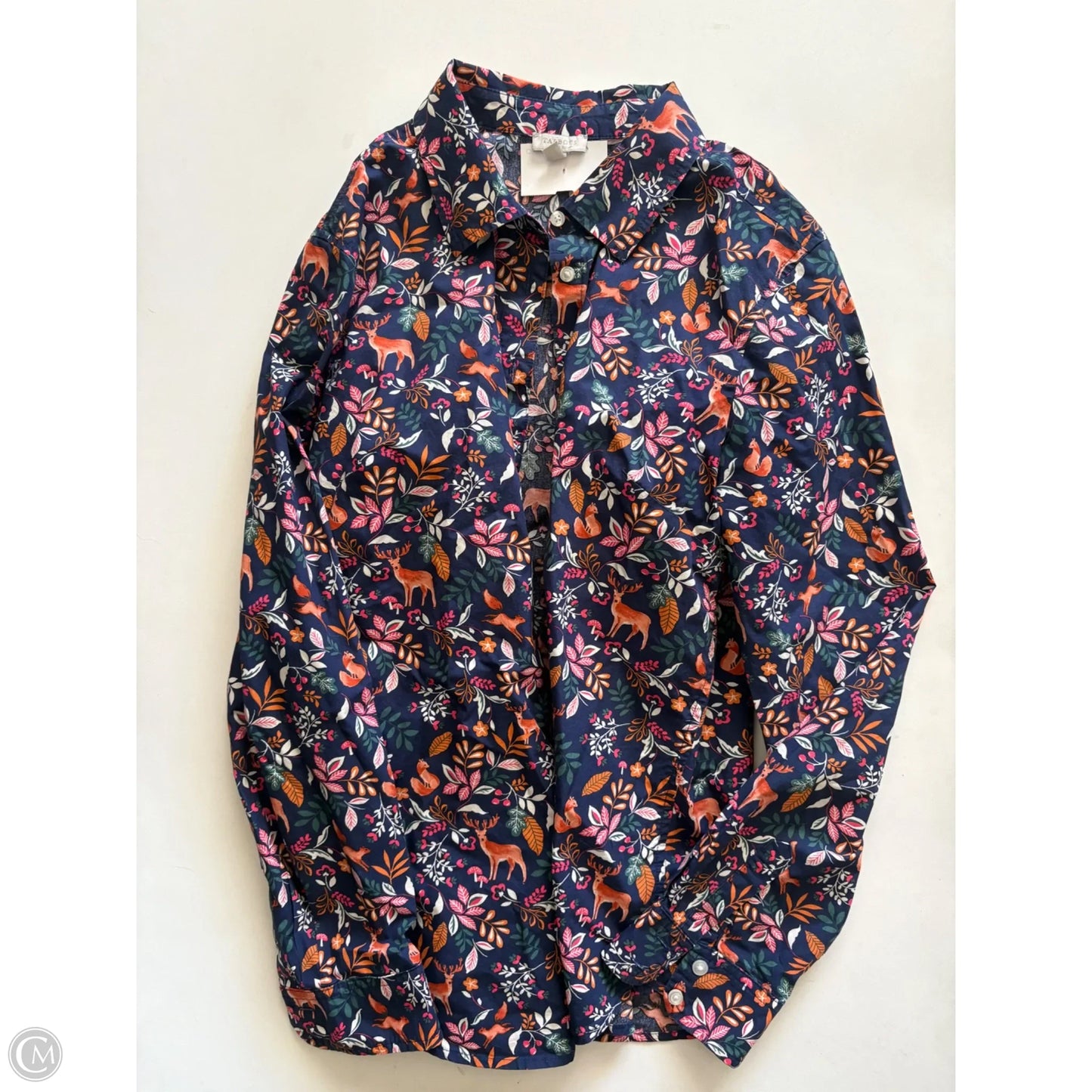 Top Long Sleeve By Talbots In Floral Print, Size: M