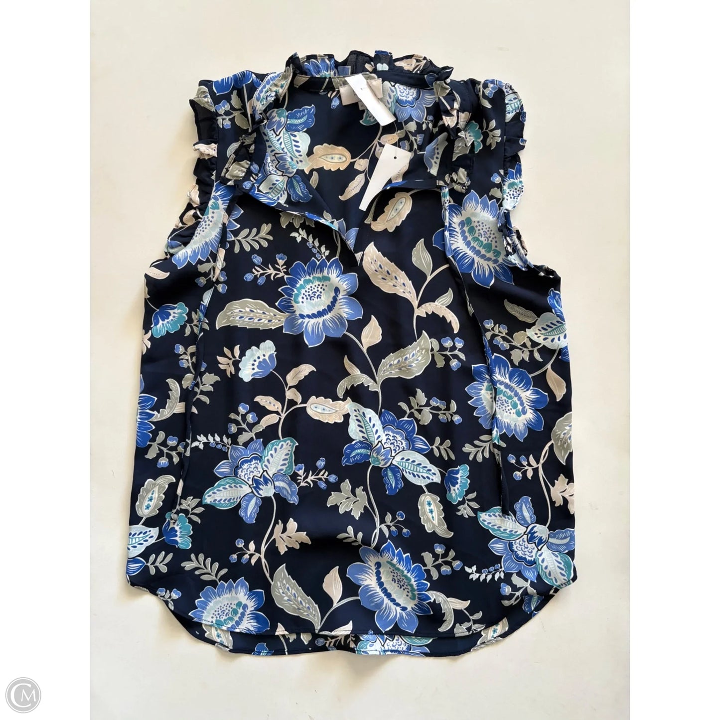 Blouse Sleeveless By Loft In Navy, Size: Xs