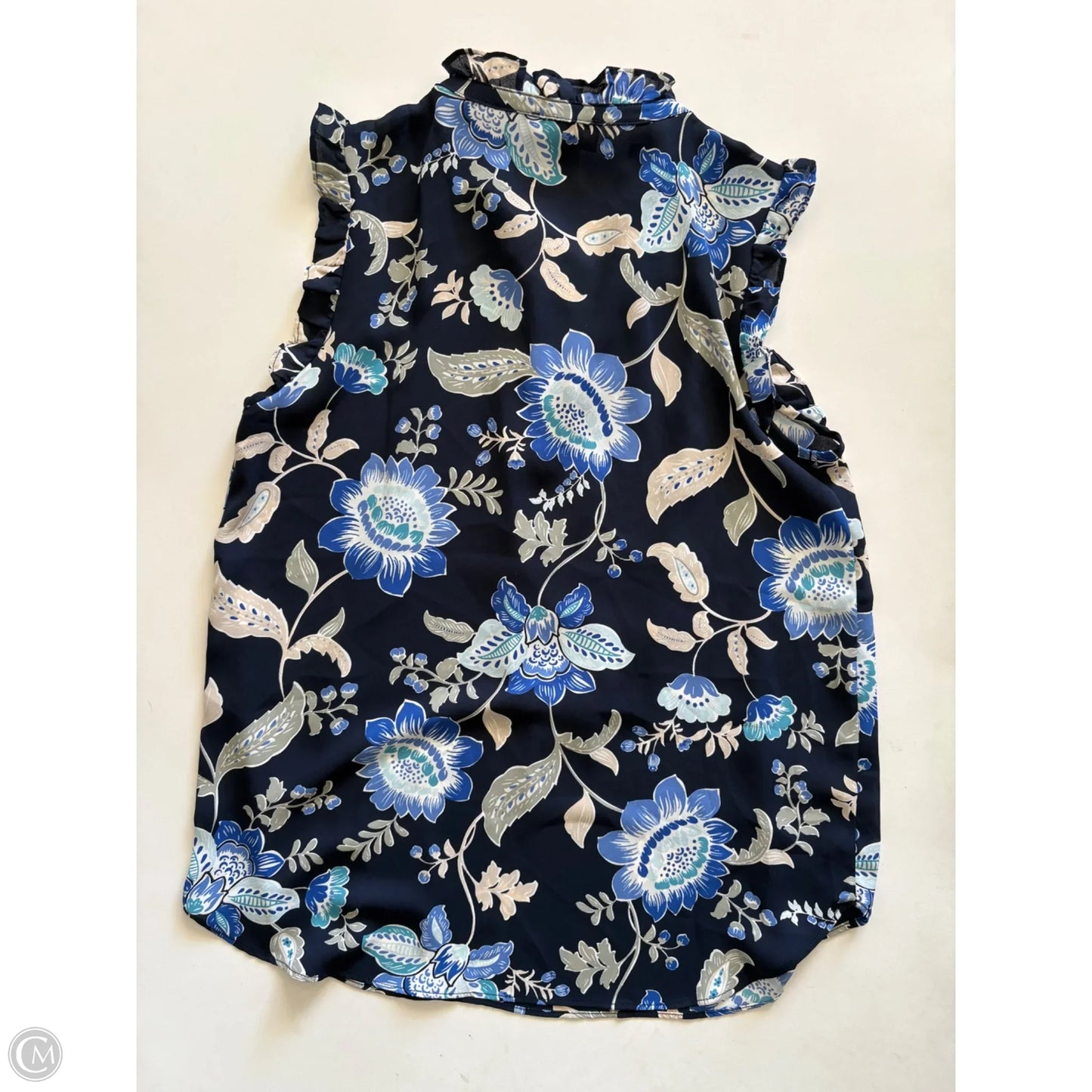 Blouse Sleeveless By Loft In Navy, Size: Xs