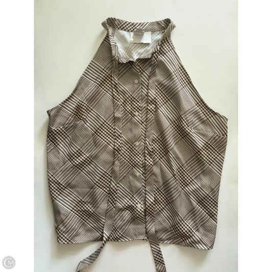 Blouse Sleeveless By Worthington In Brown, Size: Xl