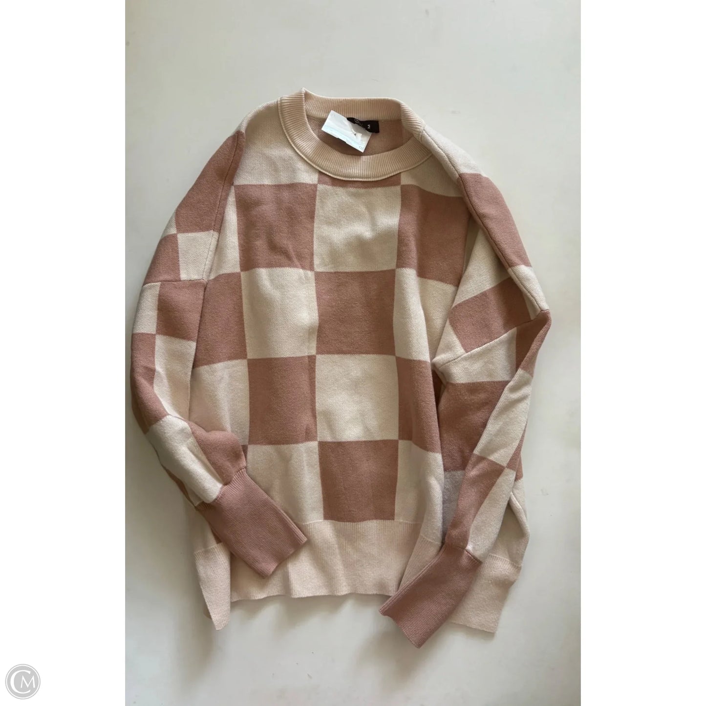 Sweater By Lillusory In Plaid Pattern, Size: M