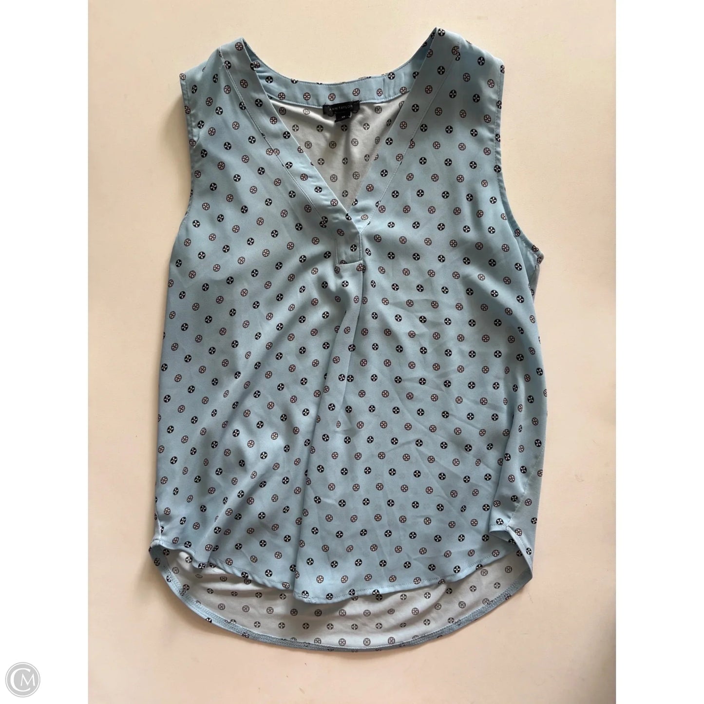 Blouse Sleeveless By Ann Taylor In Blue, Size: Xs
