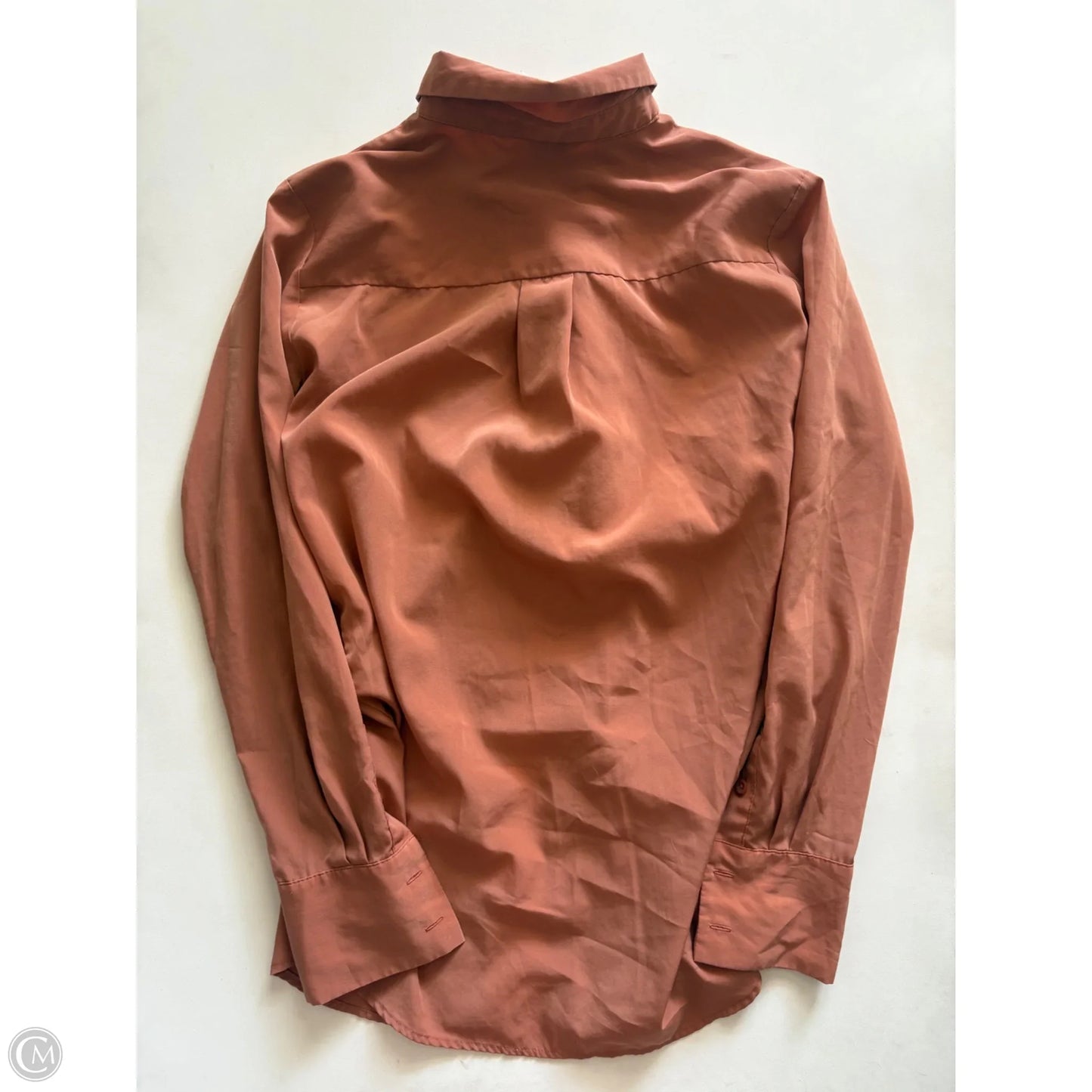 Blouse Long Sleeve By Nine West Apparel In Brown, Size: Xs