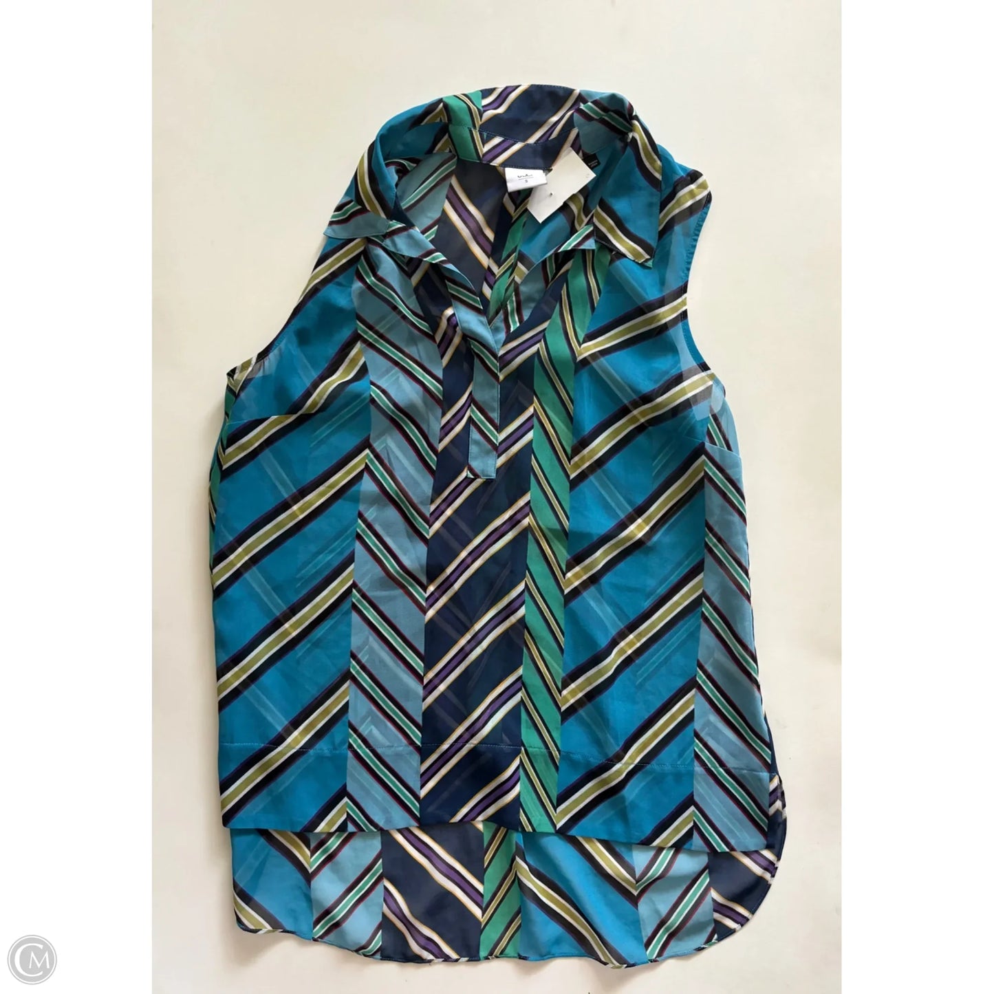 Blouse Sleeveless By Cabi In Blue, Size: S