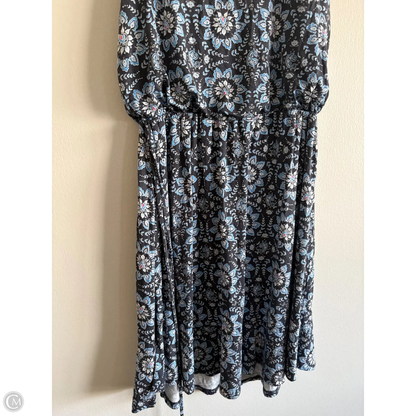 Dress Casual Midi By Loft In Blue & Grey, Size: S
