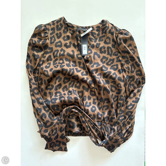 Blouse Long Sleeve By Banana Republic In Animal Print, Size: S