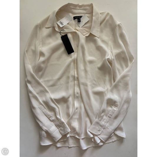 Blouse Long Sleeve By Banana Republic In Cream, Size: M