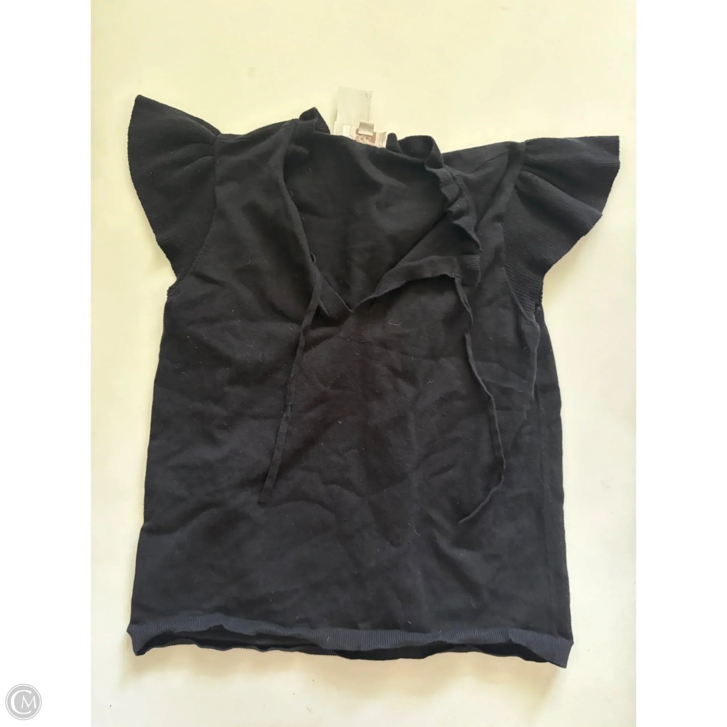 Sweater Short Sleeve By Loft In Black, Size: M