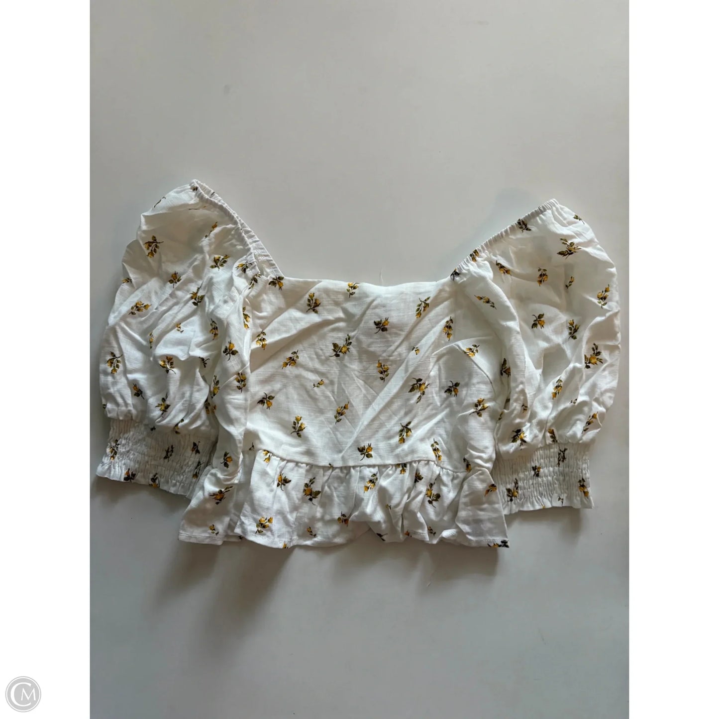 Skirt Set 2pc By Paper Crane In White & Yellow, Size: L
