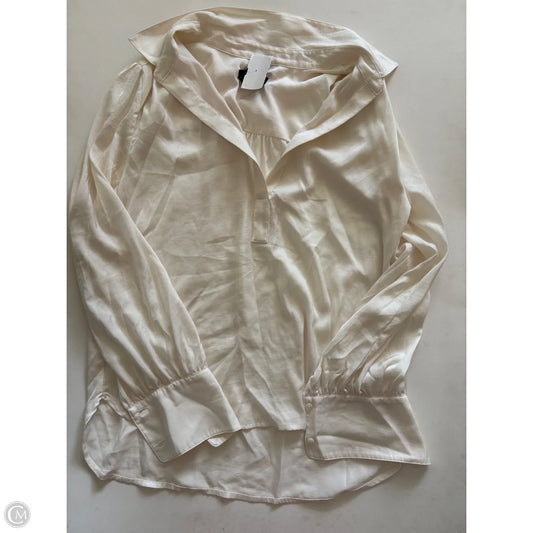 Blouse Long Sleeve By Banana Republic In Cream, Size: S
