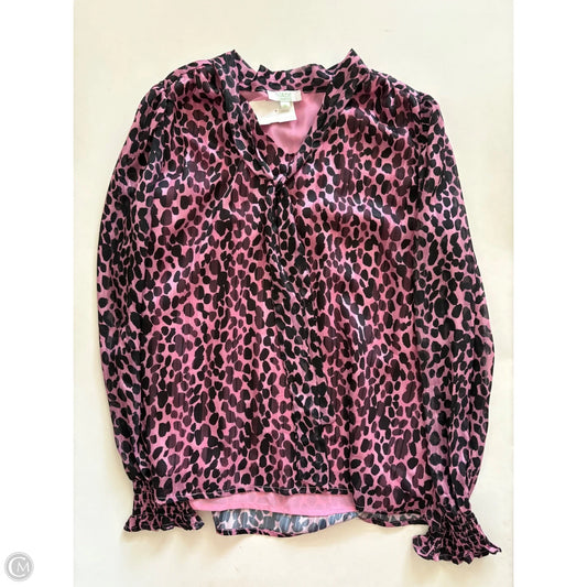 Blouse Long Sleeve By Jade In Animal Print, Size: M