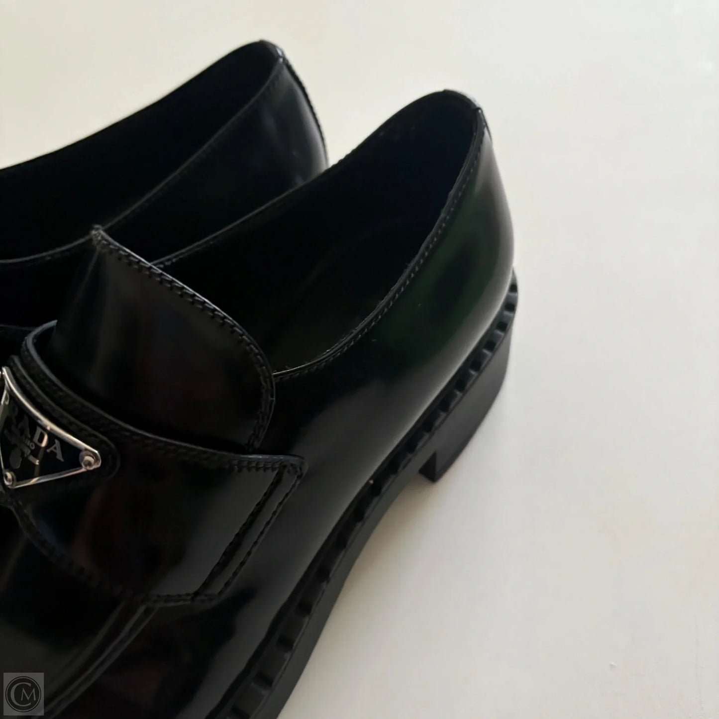 Shoes Luxury Designer By Prada In Black, Size: 7.5