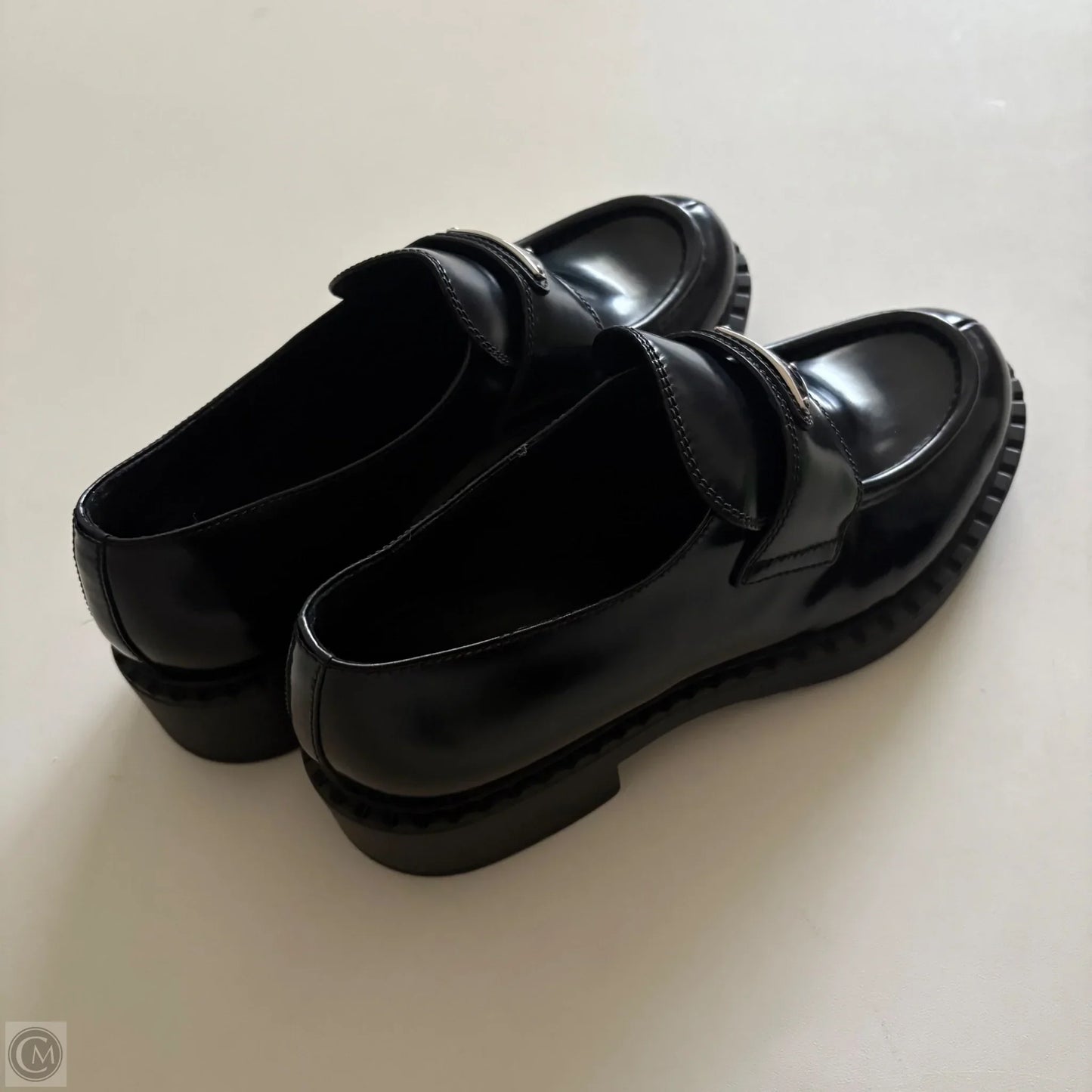 Shoes Luxury Designer By Prada In Black, Size: 7.5