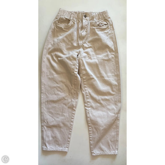 Jeans Straight By H&m In Cream, Size: 6