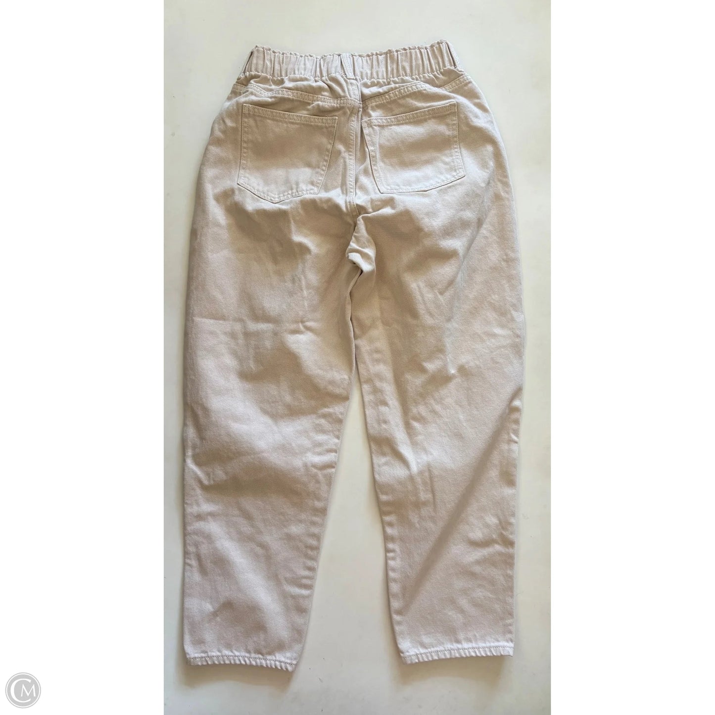Jeans Straight By H&m In Cream, Size: 6