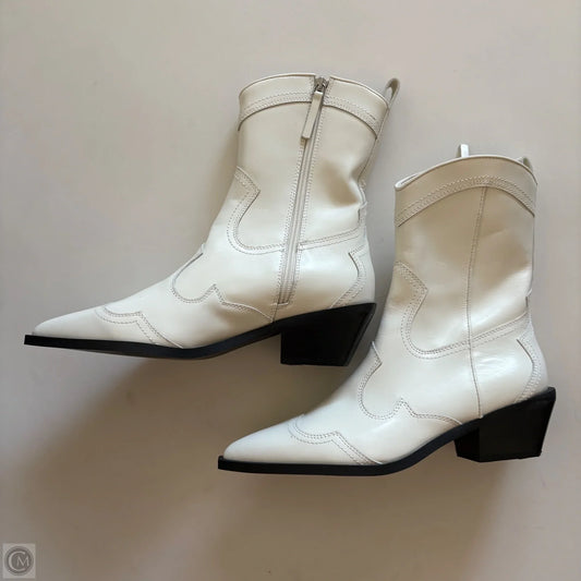 Boots Mid-calf Heels By Steve Madden In White, Size: 8.5