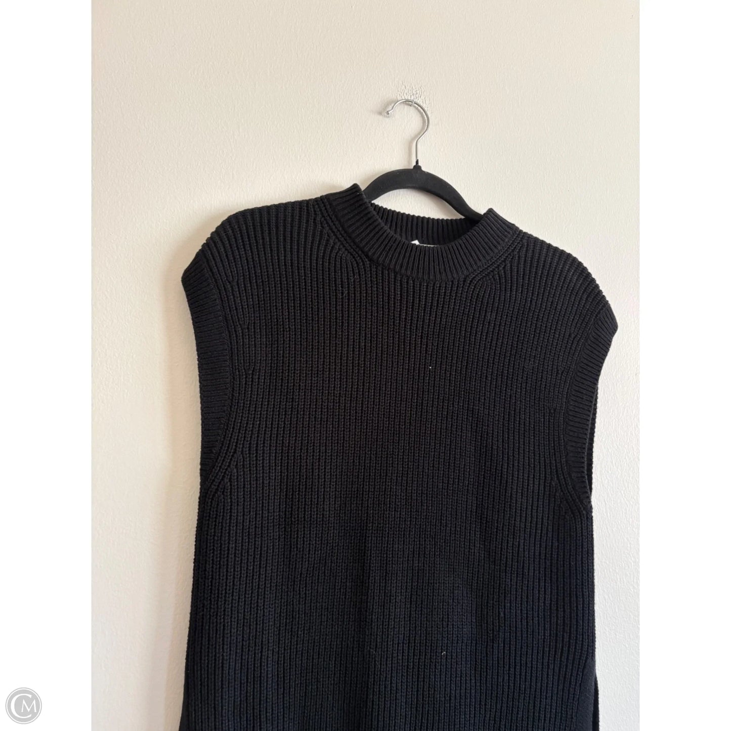 Sweater Short Sleeve By H&m In Black, Size: S