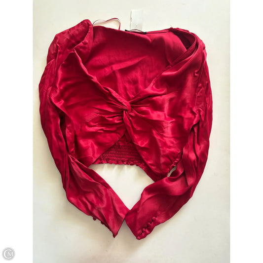 Blouse Long Sleeve By Zara In Red, Size: Xl