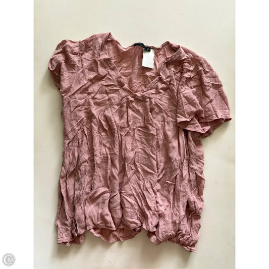 Top Short Sleeve By Final Touch In Pink, Size: 2x