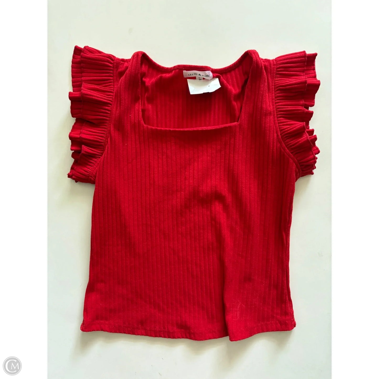 Top Short Sleeve By Stem & Vine In Red, Size: L