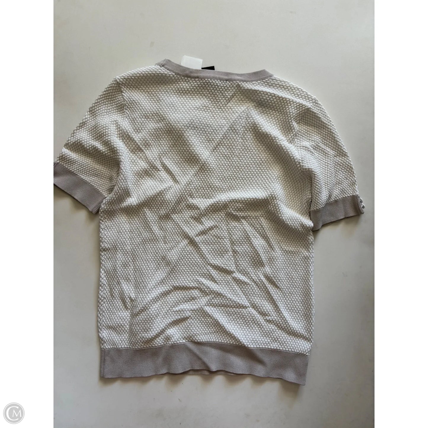 Sweater Short Sleeve By Two Twenty Five In Cream, Size: L
