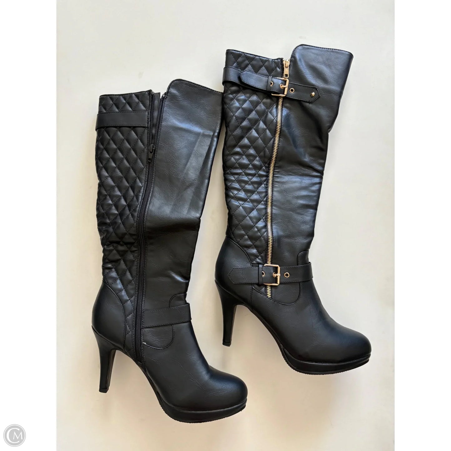 Boots Knee Heels By West End In Black, Size: 11