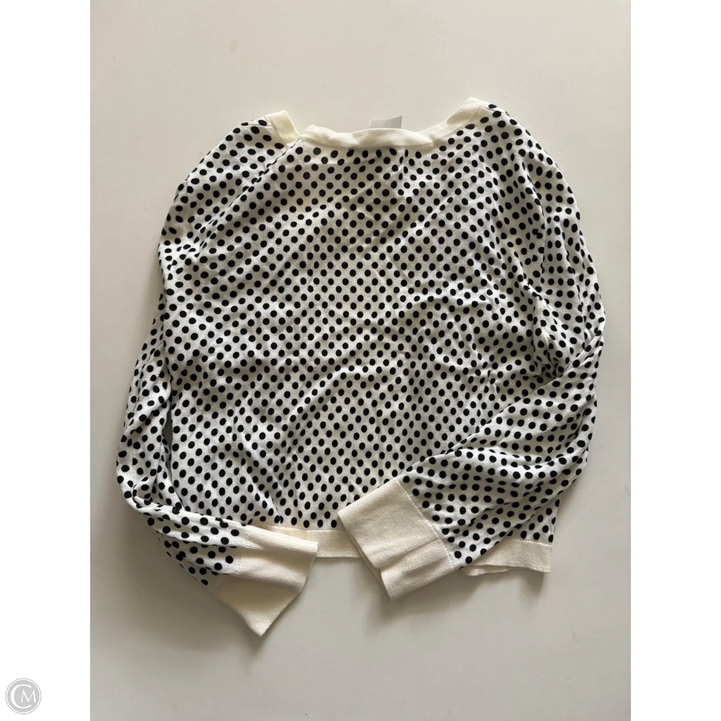 Sweater Cardigan By Talbots In Polkadot Pattern, Size: M
