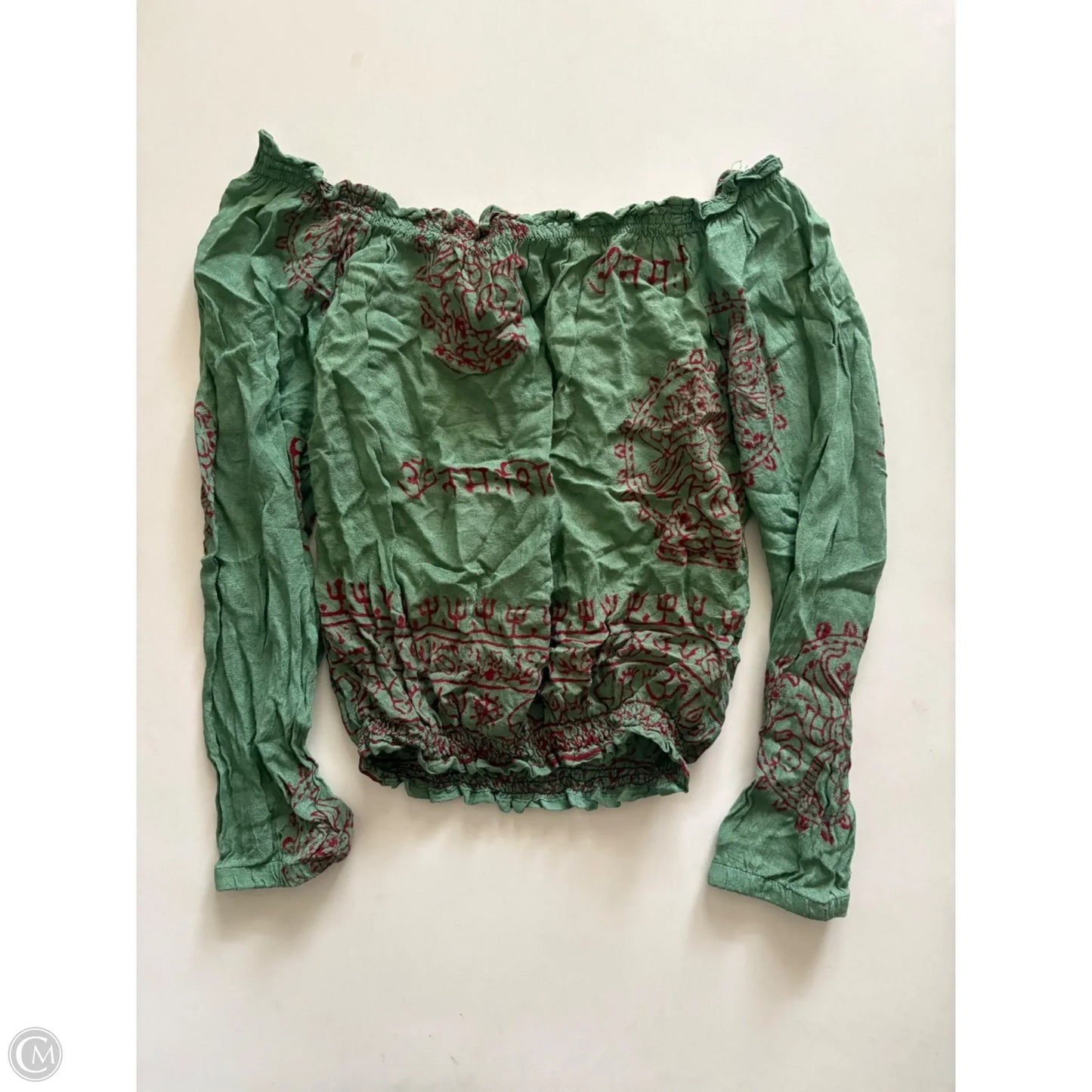 Top Long Sleeve By Earthbound In Green, Size: S