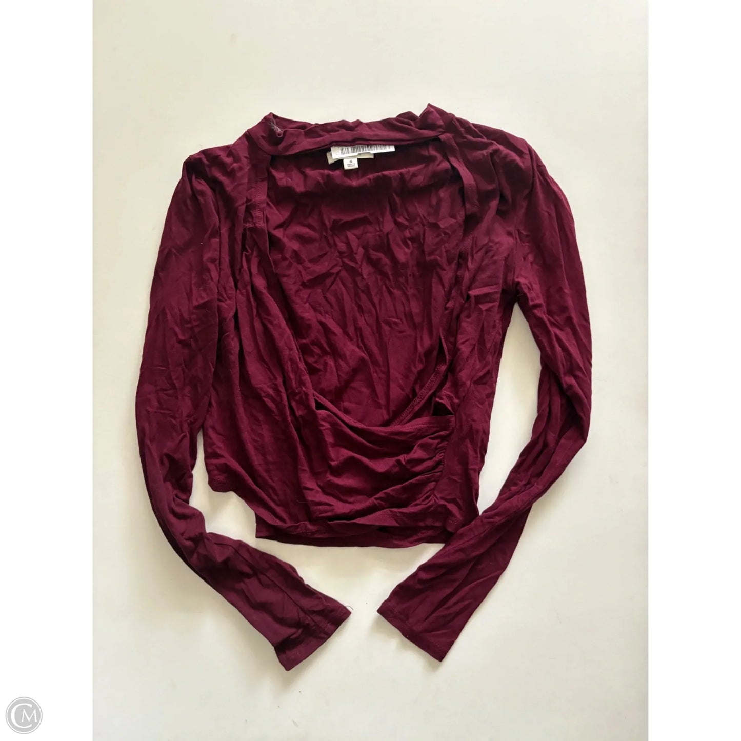 Top Long Sleeve By Earthbound In Maroon, Size: S