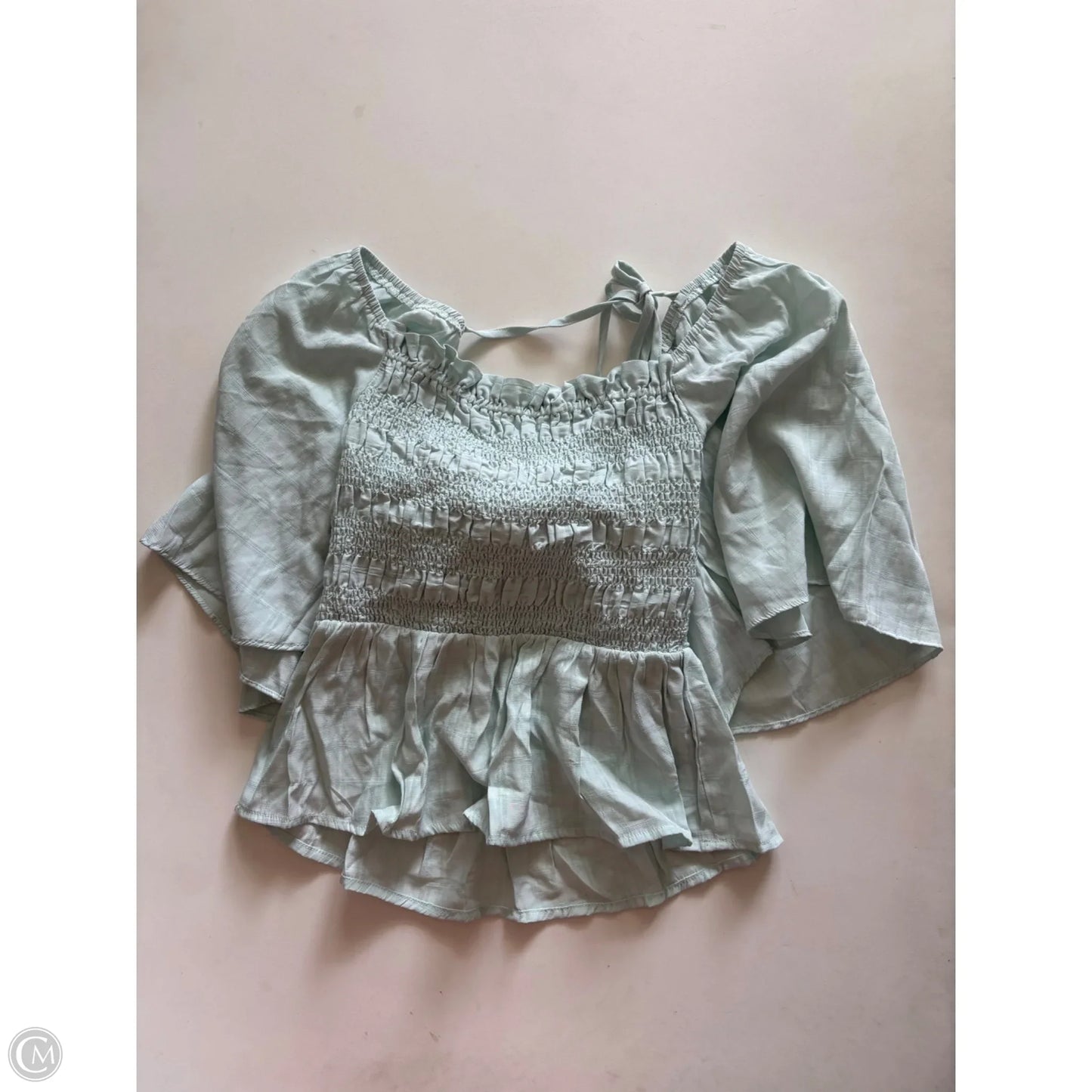 Blouse Long Sleeve By Pink Lily In Green, Size: S