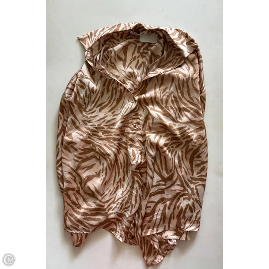 Blouse Long Sleeve By Impressions In Animal Print, Size: L