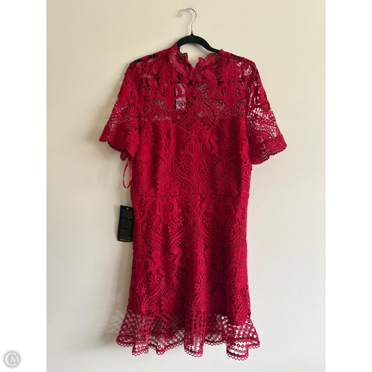 Dress Party Midi By Bebe In Red, Size: Xl