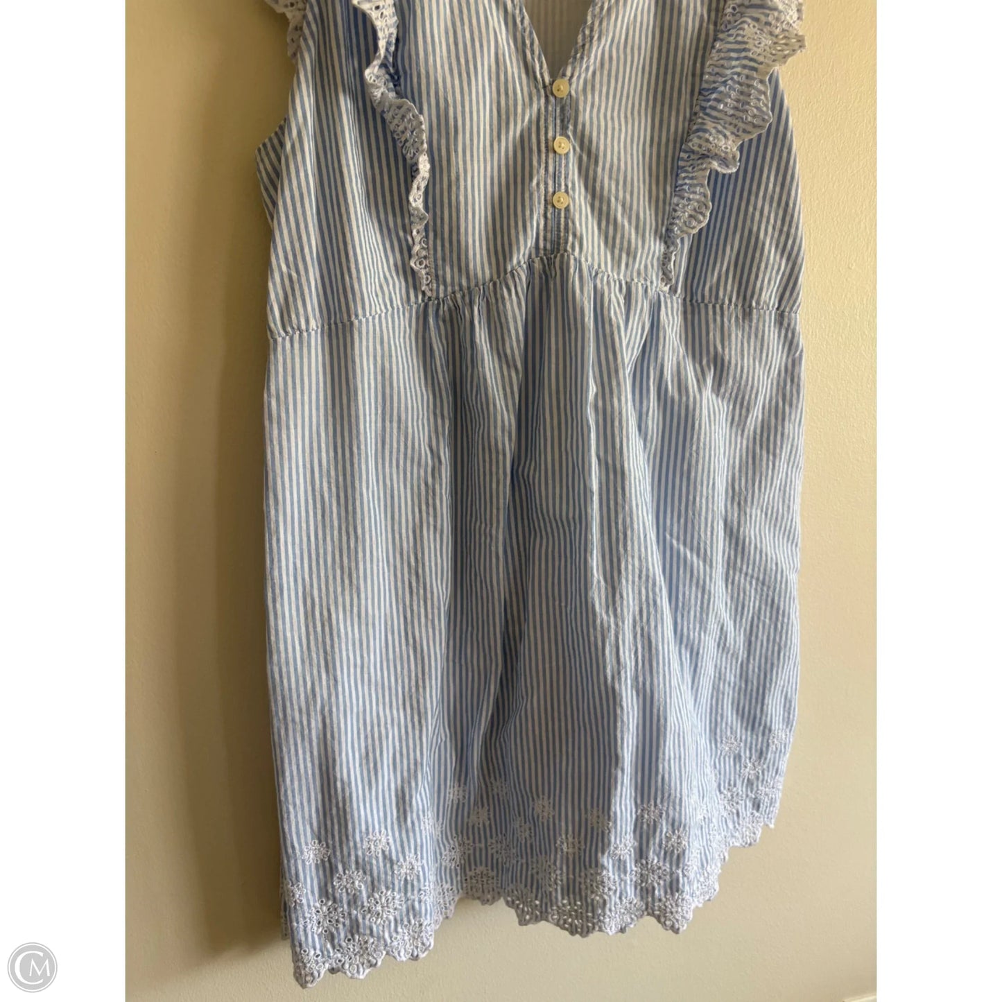 Dress Casual Midi By Loft In Striped Pattern, Size: L
