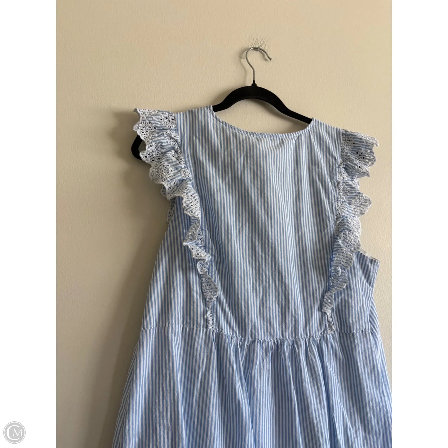 Dress Casual Midi By Loft In Striped Pattern, Size: L