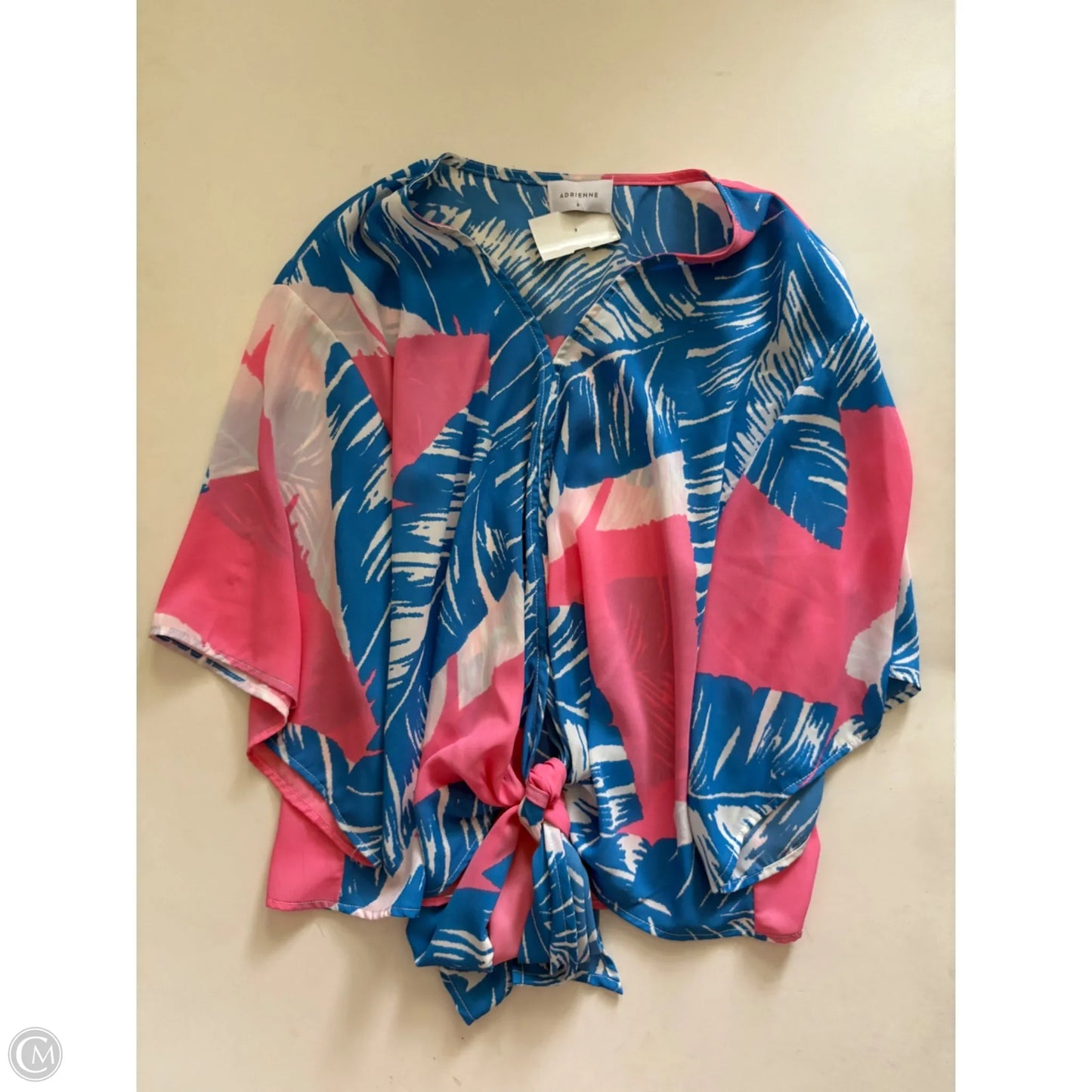 Blouse Short Sleeve By Adrienne In Pink, Size: S