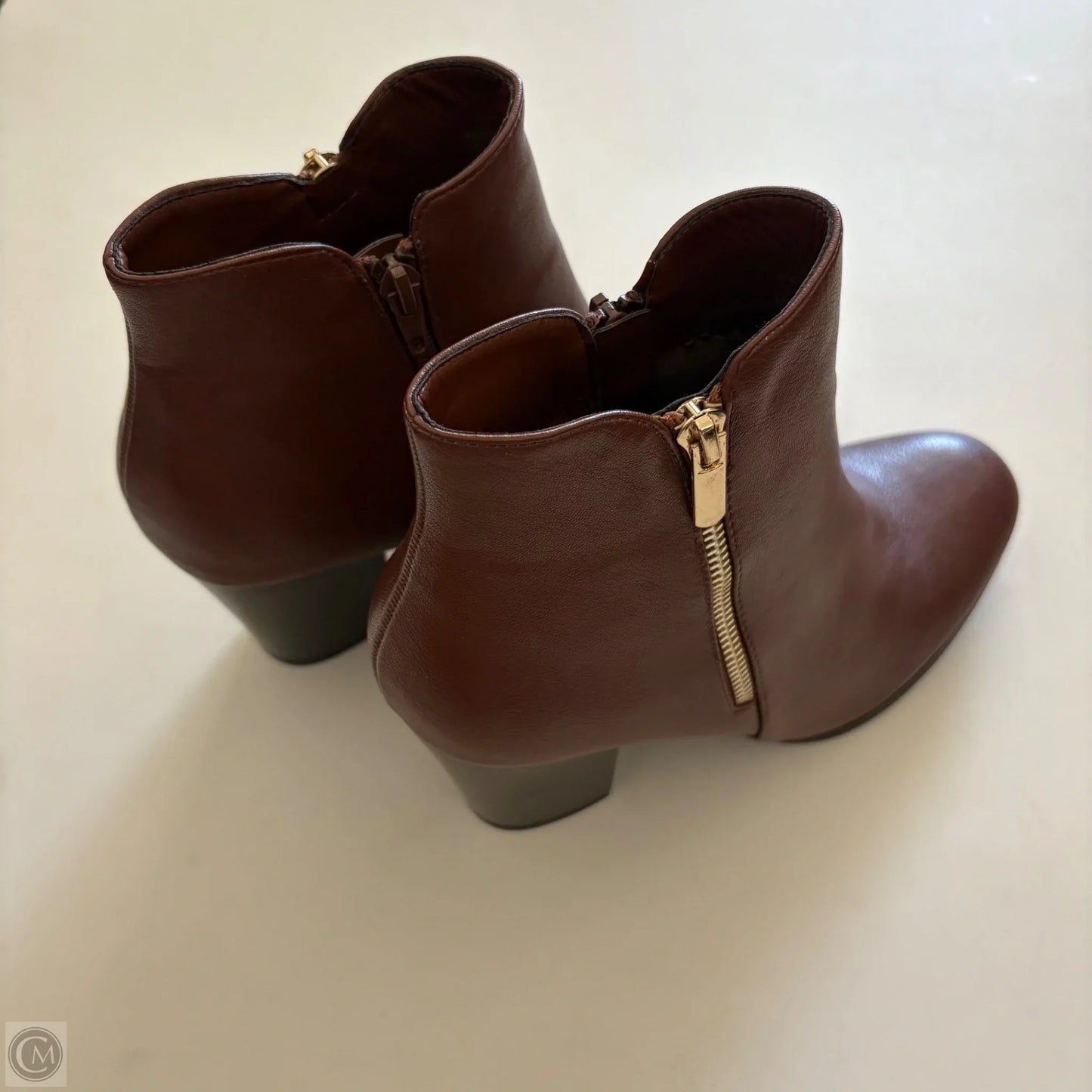 Boots Ankle Heels By JESSICA CLINE In Bronze, Size: 8.5