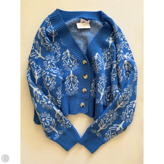 Sweater Cardigan By Pink Lily In Blue, Size: L