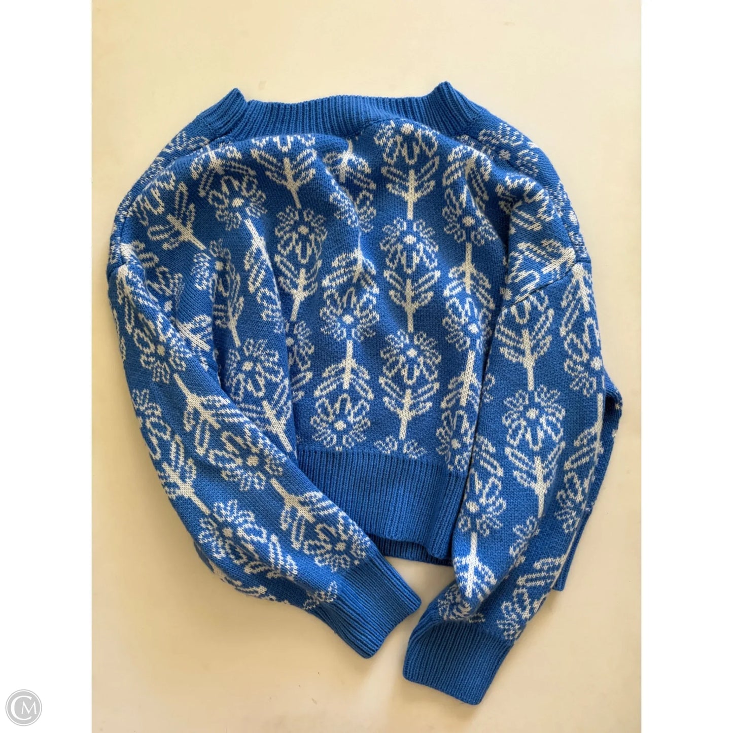 Sweater Cardigan By Pink Lily In Blue, Size: L