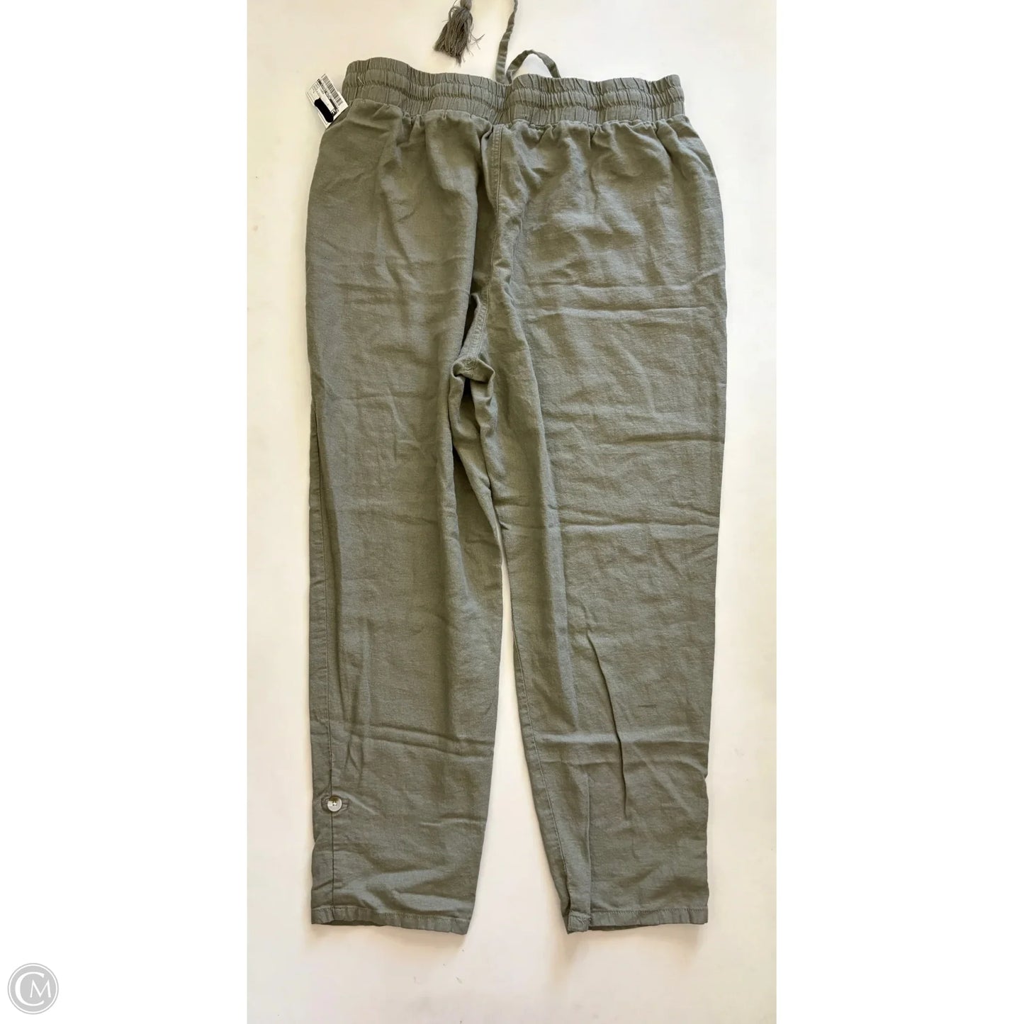 Pants Linen By Sound & Style In Green, Size: L