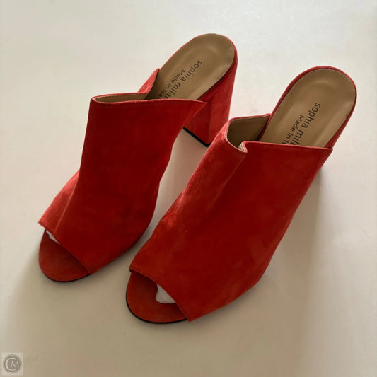 Shoes Heels Block By sophia milano In Orange, Size: 8.5