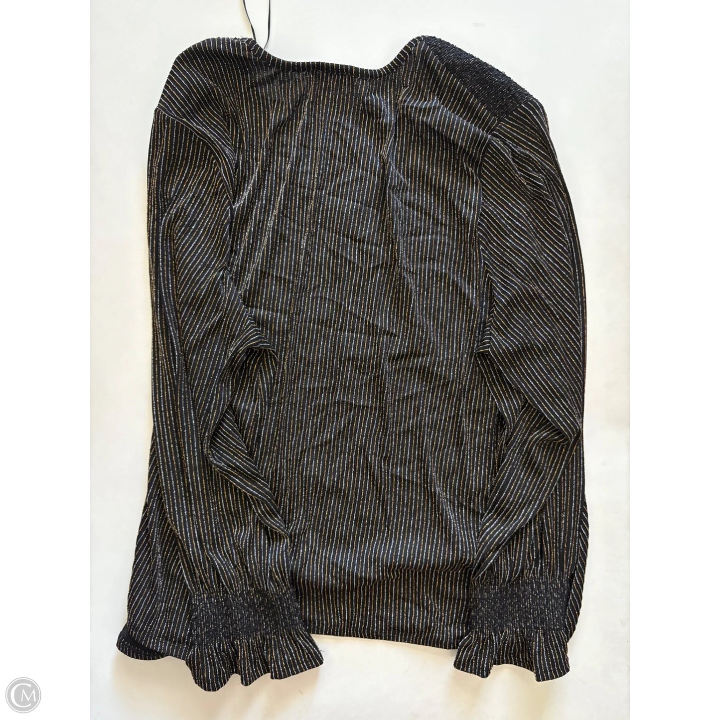 Blouse Long Sleeve By Carmen By Carmen Marc Valvo In Black, Size: 3x