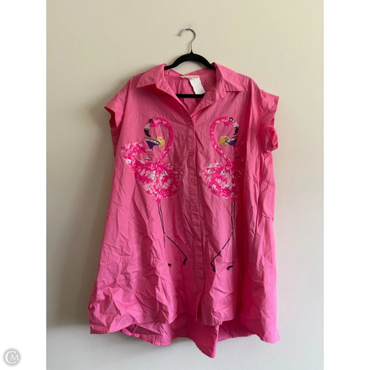 Dress Casual Short By Peach Love Cream California In Pink, Size: M