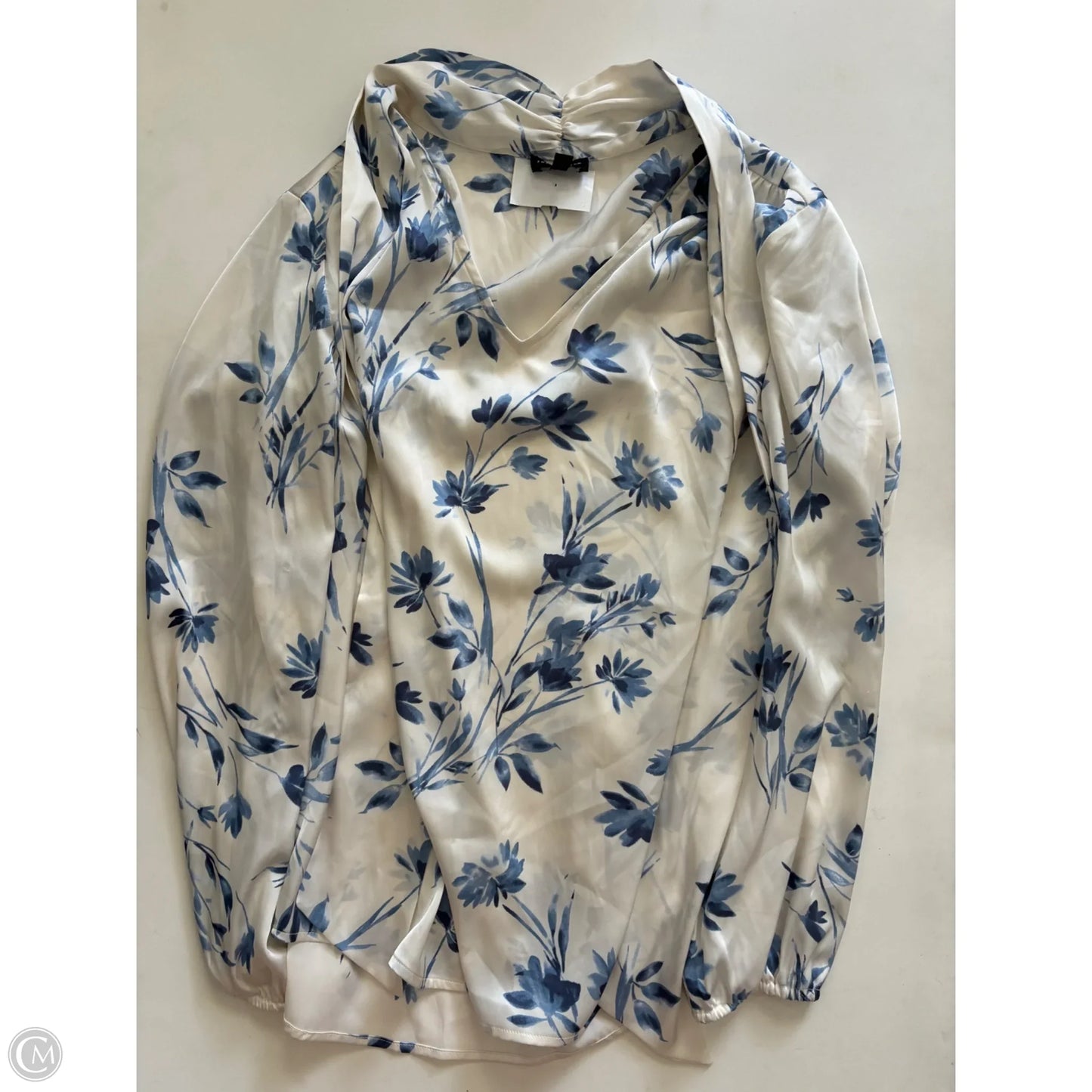 Blouse Long Sleeve By Limited In Blue, Size: 1x