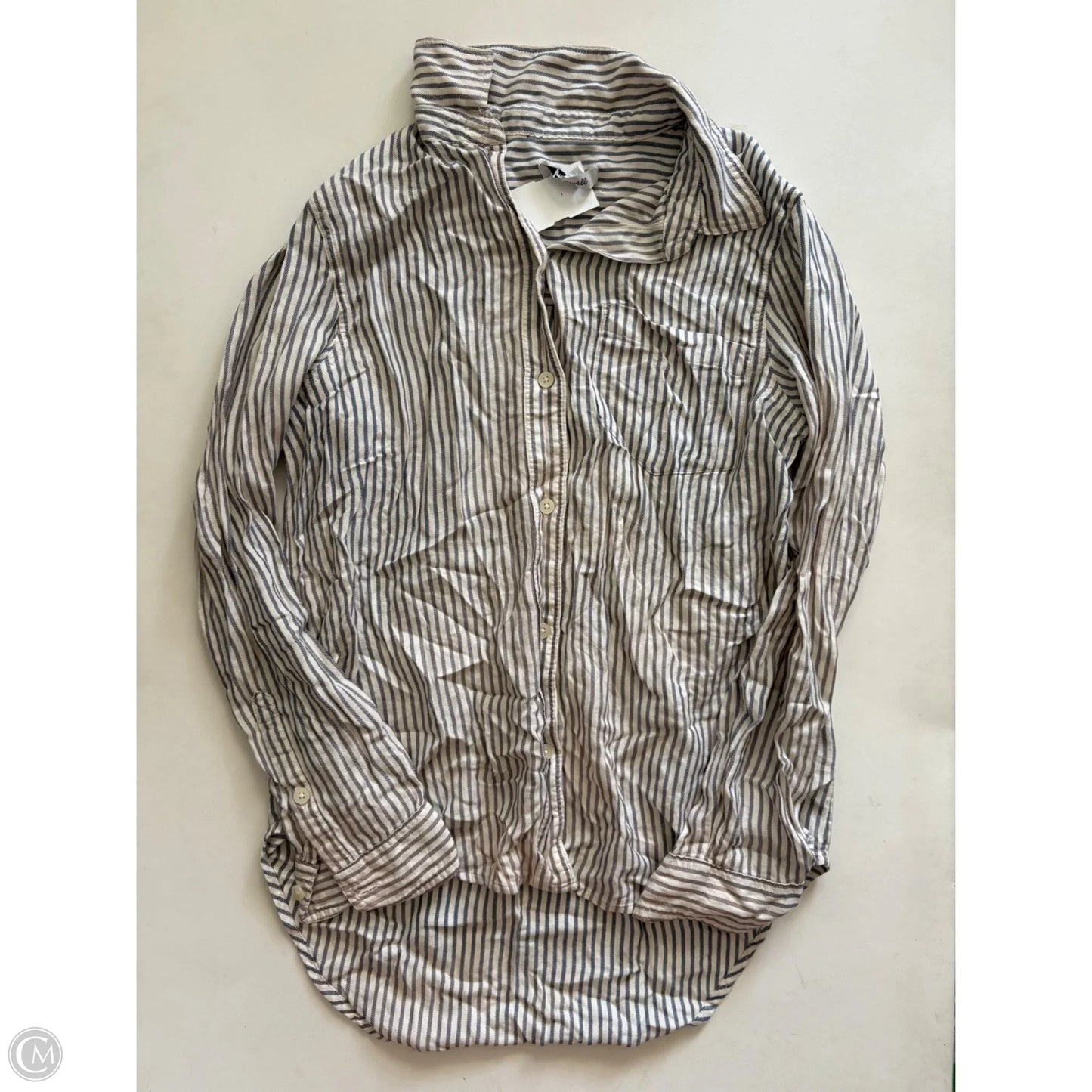 Top Long Sleeve By Madewell In Striped Pattern, Size: S