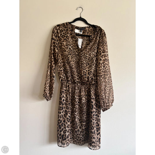 Dress Casual Midi By White House Black Market In Animal Print, Size: 8