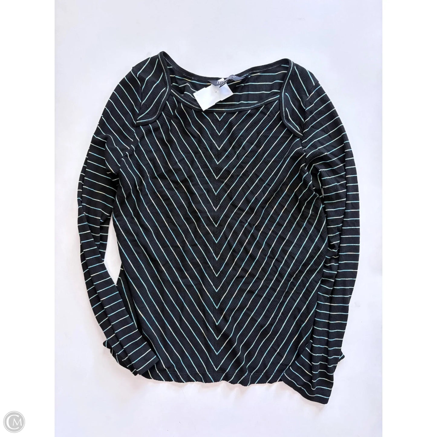 Top Long Sleeve By Liverpool In Striped Pattern, Size: S