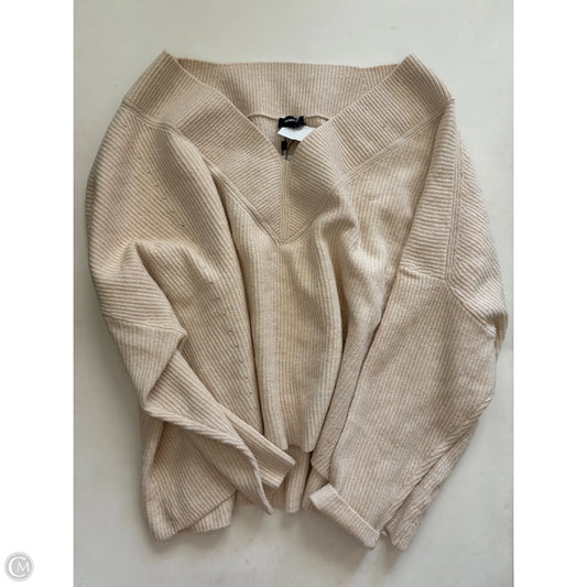 Sweater By Express In Cream, Size: Xl