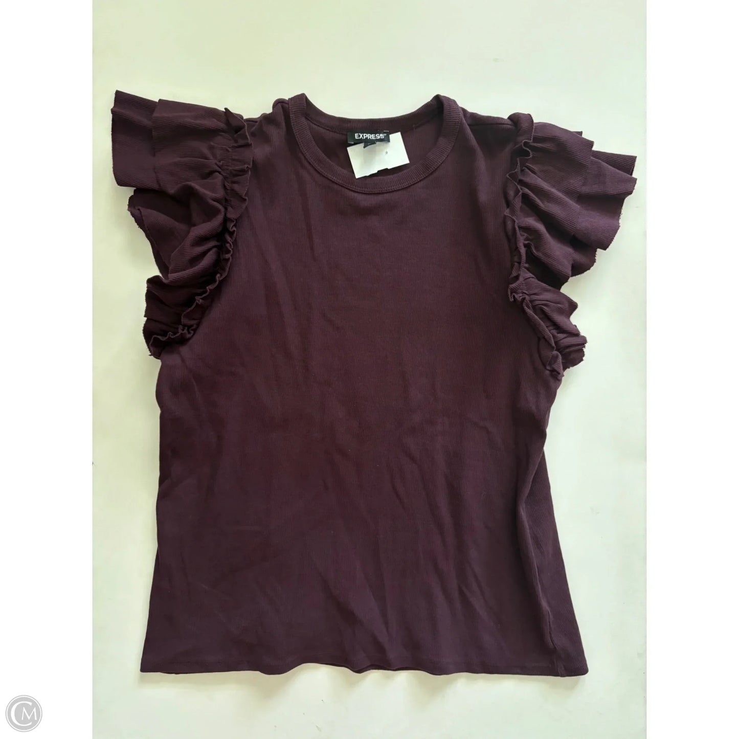 Top Short Sleeve By Express In Purple, Size: Xl